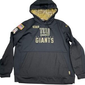 Nike New York Giants Hoodie Mens XXL Black Camo Salute to Service NFL On-Field